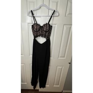 Wmns Medium-Blashe spaghetti strips blk/beige bustier type top jumper w/low back